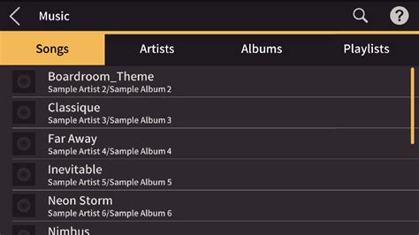 song select home page.